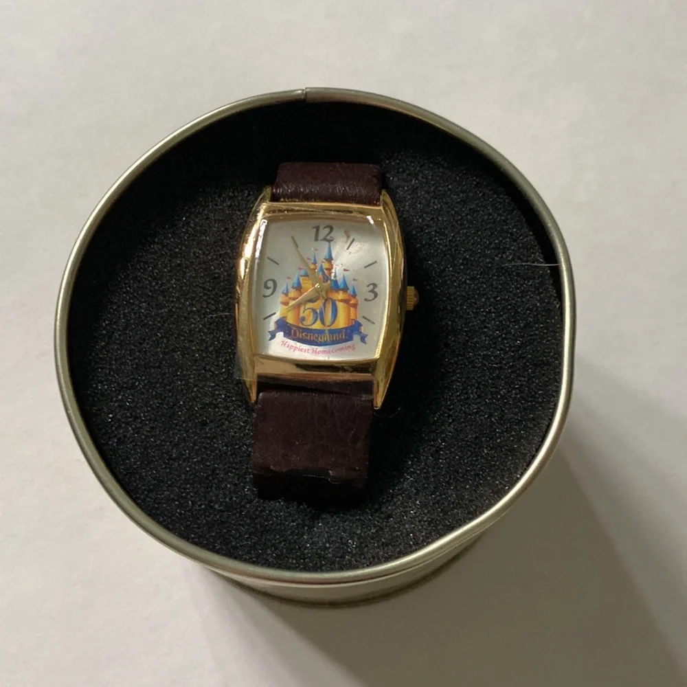 Vintage Disneyland 50th anniversary watch in tin